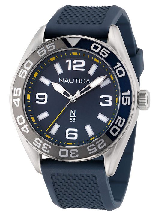Nautica Men's Watch 45mm Battery with Silver Metal Bracelet