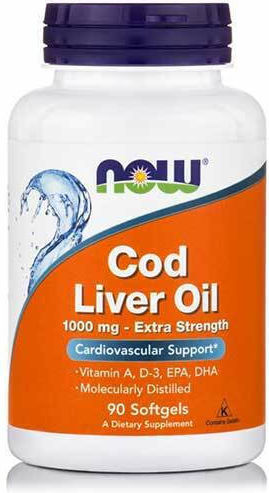 Now Foods Extra Strength Cod Liver Oil Cod Liver Oil 1000mg 90 softgels