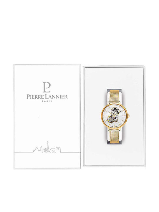 Pierre Lannier Γυναικείο Ρολόι 37mm Αυτόματο με Χρυσό Μεταλλικό Μπρασελέ