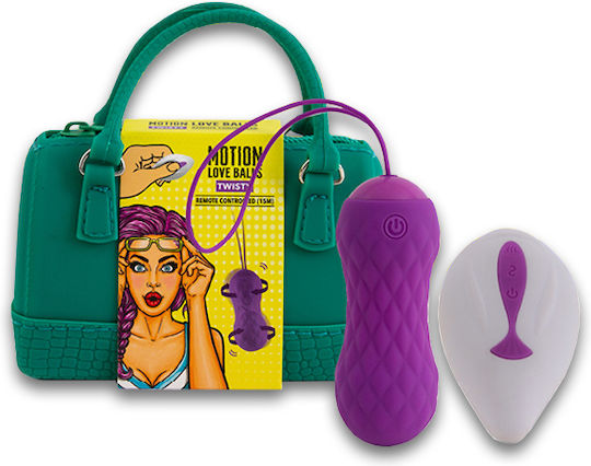 Feelztoys Remote Controlled Motion Love Balls Twisty Vibrator Egg with Remote Control 8cm Purple