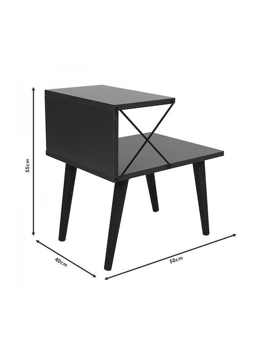 Bedside Table Gather Wooden Sonoma Walnut 50x40x55cm