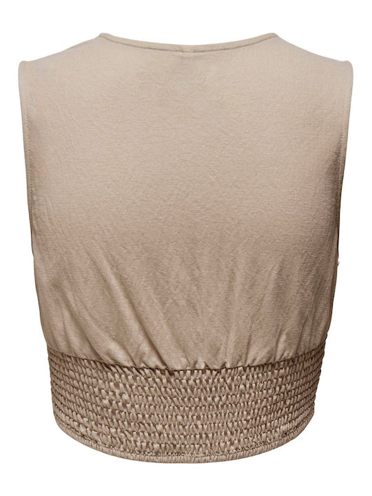 Jany Women's Summer Sleeveless Beige Blouse