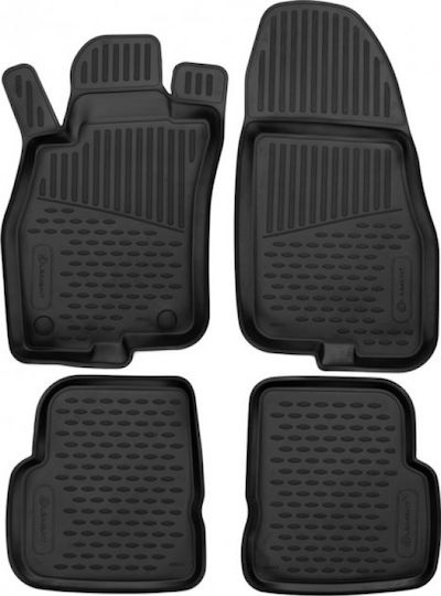 Novline Set of Front and Rear Mats 4pcs Tray Type for Alfa Romeo Mito 2008-2018 Black