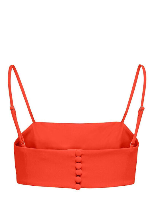 Only Women's Summer Crop Top with Straps Orange