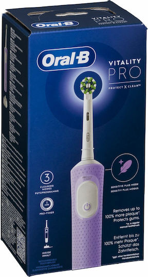 Oral-B Vitality Pro Protect X Clean Elektrische Zahnbürste mit Timer Lilac Violet