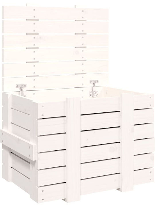 vidaXL Wooden Storage Box with Lid White 58x40.5x42cm