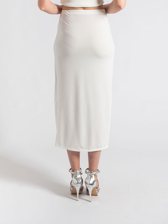 InShoes Midi Φούστα σε Λευκό χρώμα