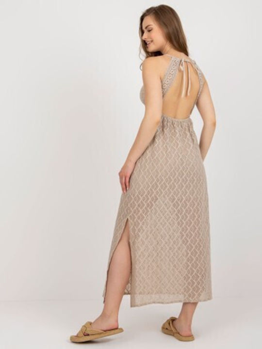 Och Bella Sommer Maxi Kleid Beige