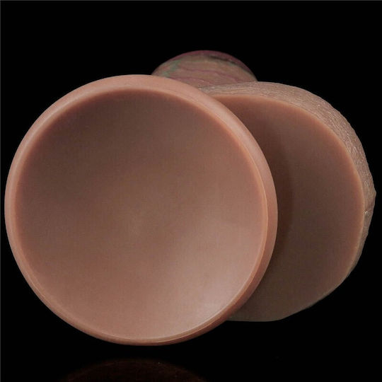 Lovetoy Nature Cock Dual Layered XXL Ρεαλιστικό Dildo με Όρχεις και Βεντούζα Flesh 24cm