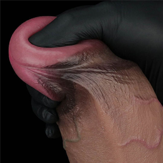 Lovetoy Nature Cock Dual Layered XXL Ρεαλιστικό Dildo με Όρχεις και Βεντούζα Flesh 24cm