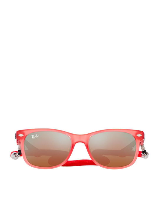 Ray Ban Wayfarer Άθραυστα Τετράγωνα Παιδικά Γυαλιά Ηλίου Κόκκινα για 4-7 Ετών