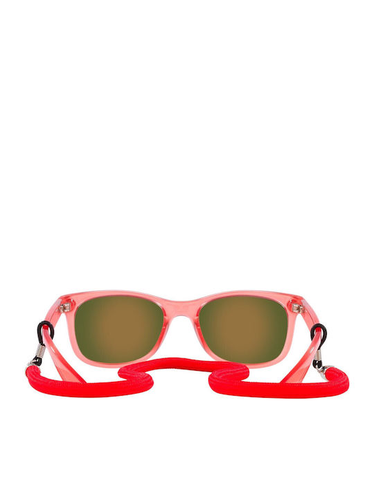 Ray Ban Wayfarer Άθραυστα Τετράγωνα Παιδικά Γυαλιά Ηλίου Κόκκινα για 4-7 Ετών