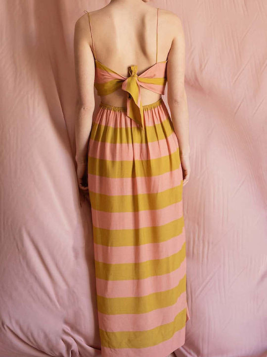 Dress Kleofia yellow/pink