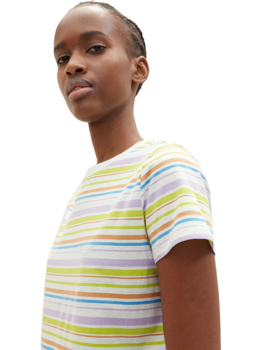 Damen T-Shirt Gestreift Gelb