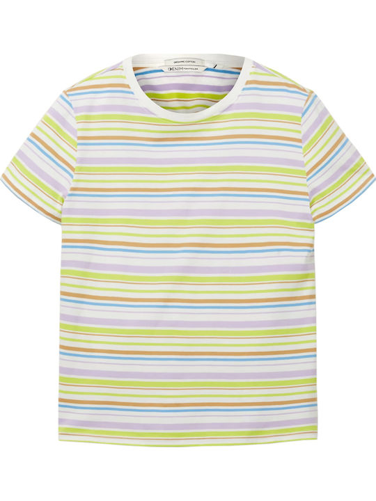 Damen T-Shirt Gestreift Gelb