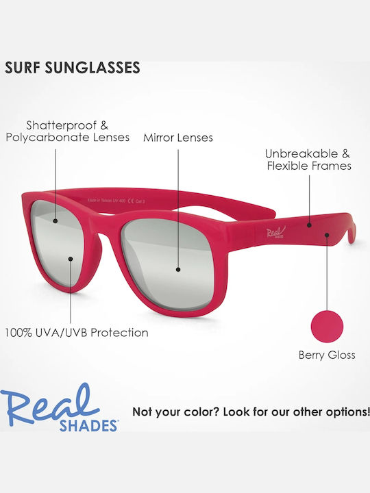 Real Shades Surf Toddler Unbreakable Kids Sunglasses Berry Pink For 2-4 Years