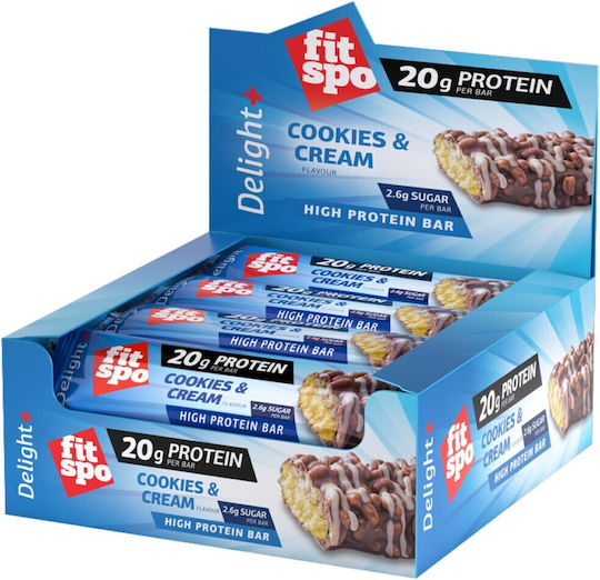 Fit Spo Delight Bars with 24gr Protein & Flavor Cookies & Cream 12x60gr