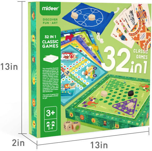 Настолна игра 32 in 1 Classic Games за 2-4 играчи 3+ години MD2071 (EN) MiDeer