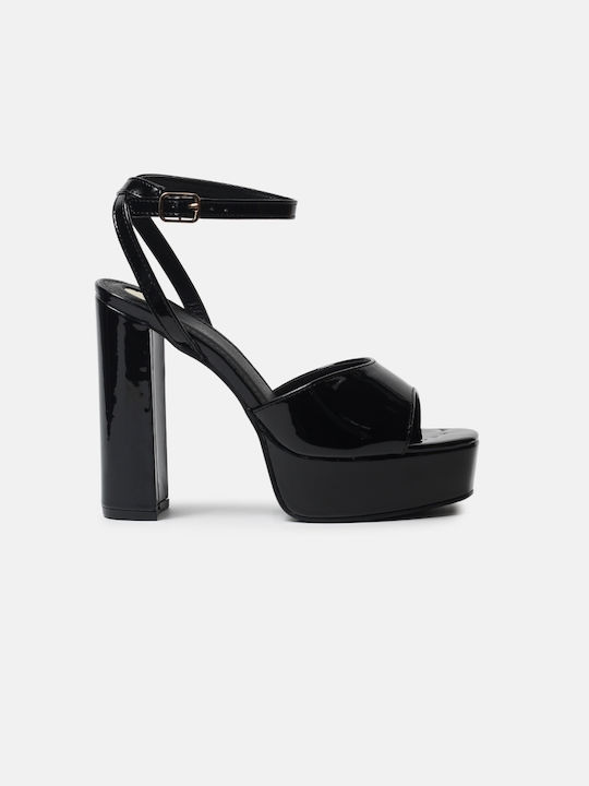 InShoes Patent Leather Women's Sandals Black