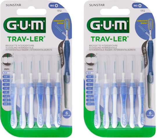 GUM Trav-ler Interdental Brushes 0.6mm Purple 12pcs