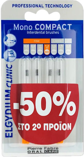 Elgydium Clinic Mono Compact Interdental Brushes 0.6mm Orange 8pcs