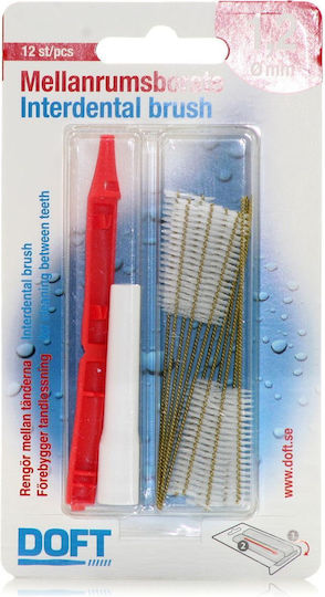 Doft Interdentals Μεσοδόντια Βουρτσάκια με Λαβή 1.2mm Κόκκινα 12τμχ