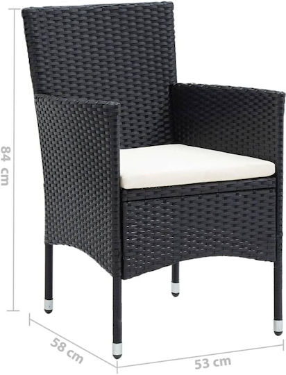 Garten- und Outdoor-Möbelsets für kleinen Raum 3 Stück Schwarz mit Kissen