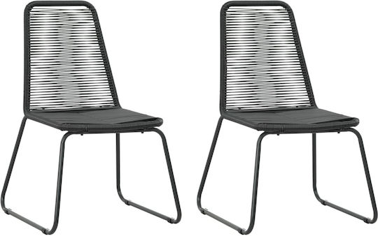 Garten- und Outdoor-Möbelsets für kleinen Raum 3 Stück Schwarz