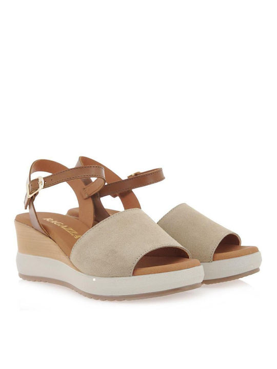 Ragazza Damenplattformen im Espadrilles-Stil Beige / Tabac