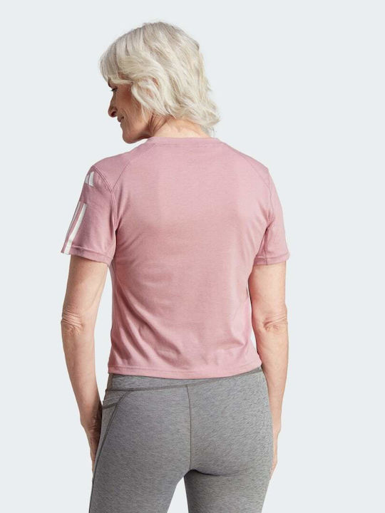 Adidas Essentials Γυναικείο Αθλητικό Crop T-shirt Ροζ