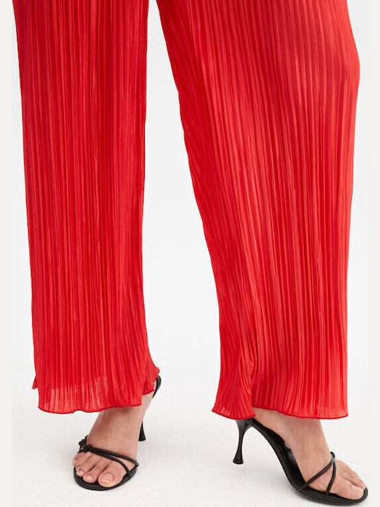 Women's Fabric Trousers Red