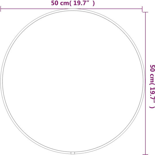 vidaXL Wall Mirror with Gold Plastic Frame Diameter 50cm 1pcs