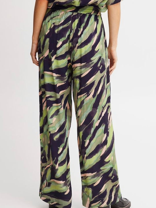 20612054 Women's Fabric Trousers Loose Fit Black