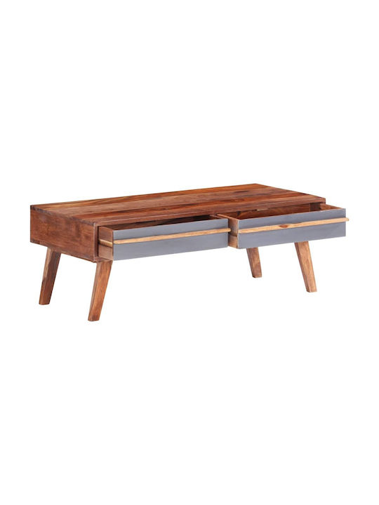 Rectangular Solid Wood Coffee Table Gray L110xW50xH40cm