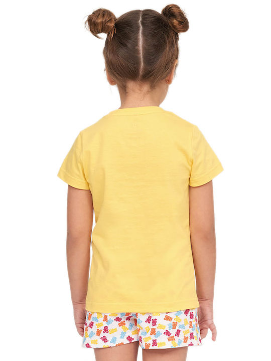 Muydemi Set Top & Bottom Kids Summer Cotton Pyjamas Yellow