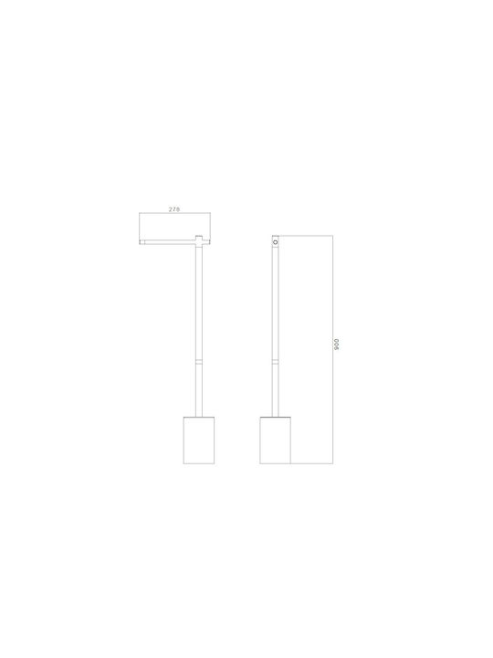 Sparke Taila 01 Поставка за дрехи Баня Единичен ​27.8x90см Черен