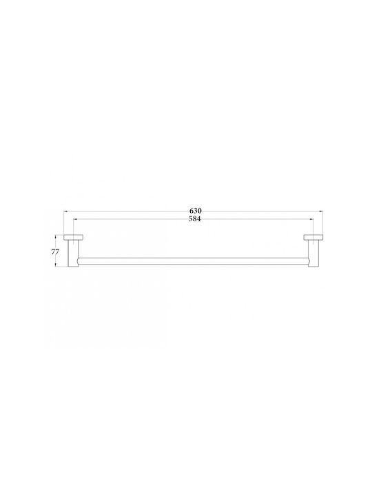 Sparke Musa 13 Single Wall-Mounted Bathroom Rail Gray