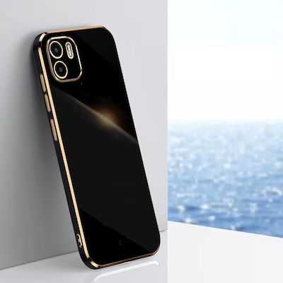 Bodycell Gold Plated Umschlag Rückseite Silikon Schwarz (Galaxy A21s) BG-00049