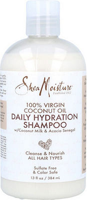 Shea Moisture 100% Virgin Coconut Oil Σαμπουάν για Όλους τους Τύπους Μαλλιών 384ml