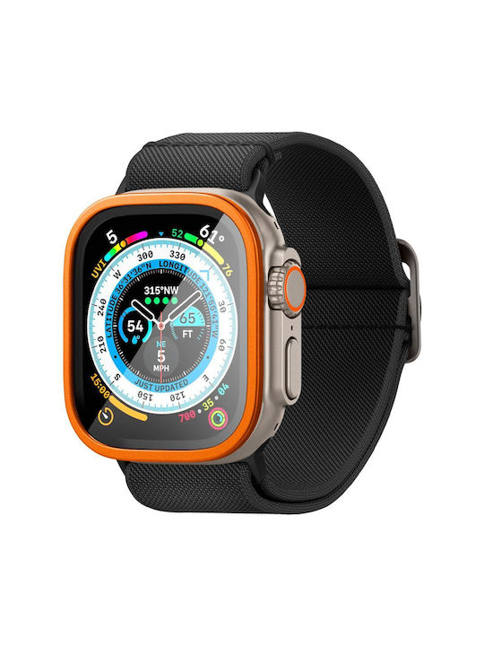 Spigen Glas.TR Slim Pro Πλαστική Θήκη με Τζαμάκι σε Πορτοκαλί χρώμα για το Apple Watch Ultra 49mm
