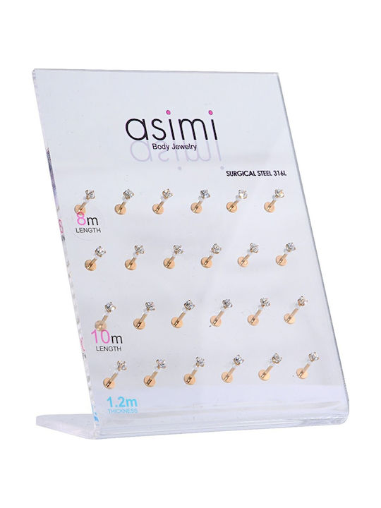 Asimi Body Piercing Mund Piercing Aus Vergoldetem Stahl 1,2mm