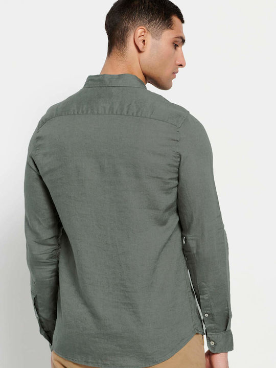 Garage Fifty5 GAM007-20405 Men's Shirt Long Sleeve Linen Dusty Green GAM007-204-05