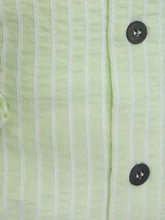 3B GROUPS Shirt light green short-sleeved narrow SLIM FIT