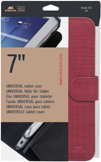 Rivacase 3312 Flip Cover Δερματίνης Κόκκινο (Universal 7")