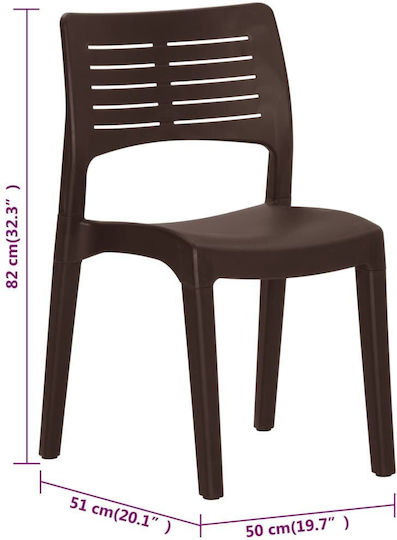 Outdoor-Stuhl Polypropylen Braun 2Stück 50x51x82εκ.