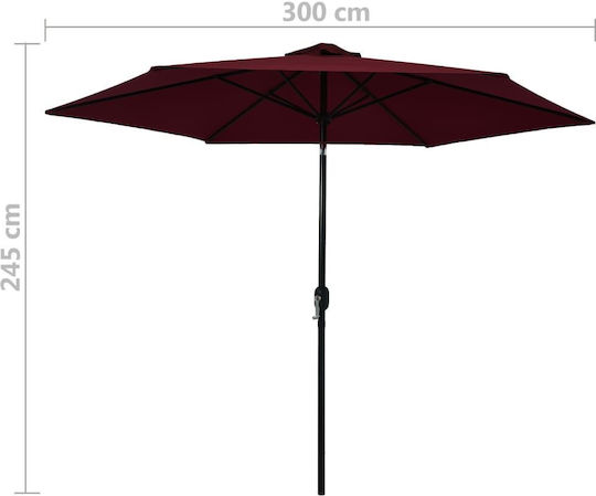 Garten- und Terrassen-Sonnenschirm Rundschreiben Metall Burgundisch F3xH2.22m