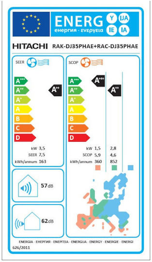 Hitachi Air Home 400 Κλιματιστικό Inverter 12000 BTU A++/A++ με WiFi