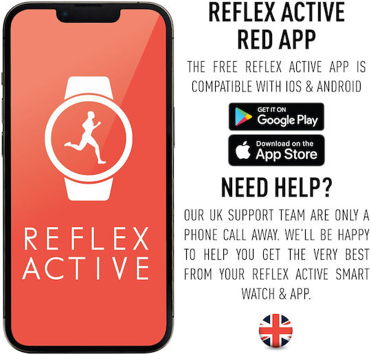 Reflex Active Series 13 36mm Αδιάβροχο Smartwatch με Παλμογράφο (Μαύρο)