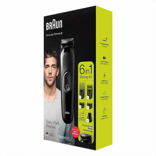 Braun Set Rechargeable Hair Clipper Black MGK3225