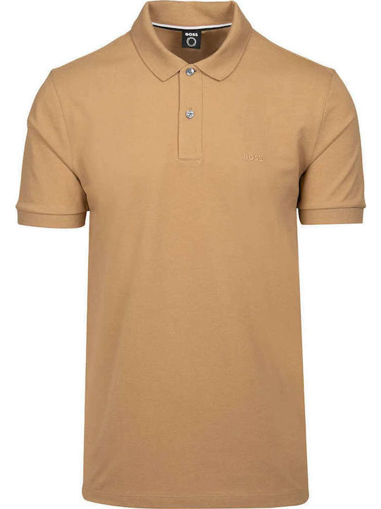 Boss Pallas Polo Herrenblusen Kurzarm Beiges